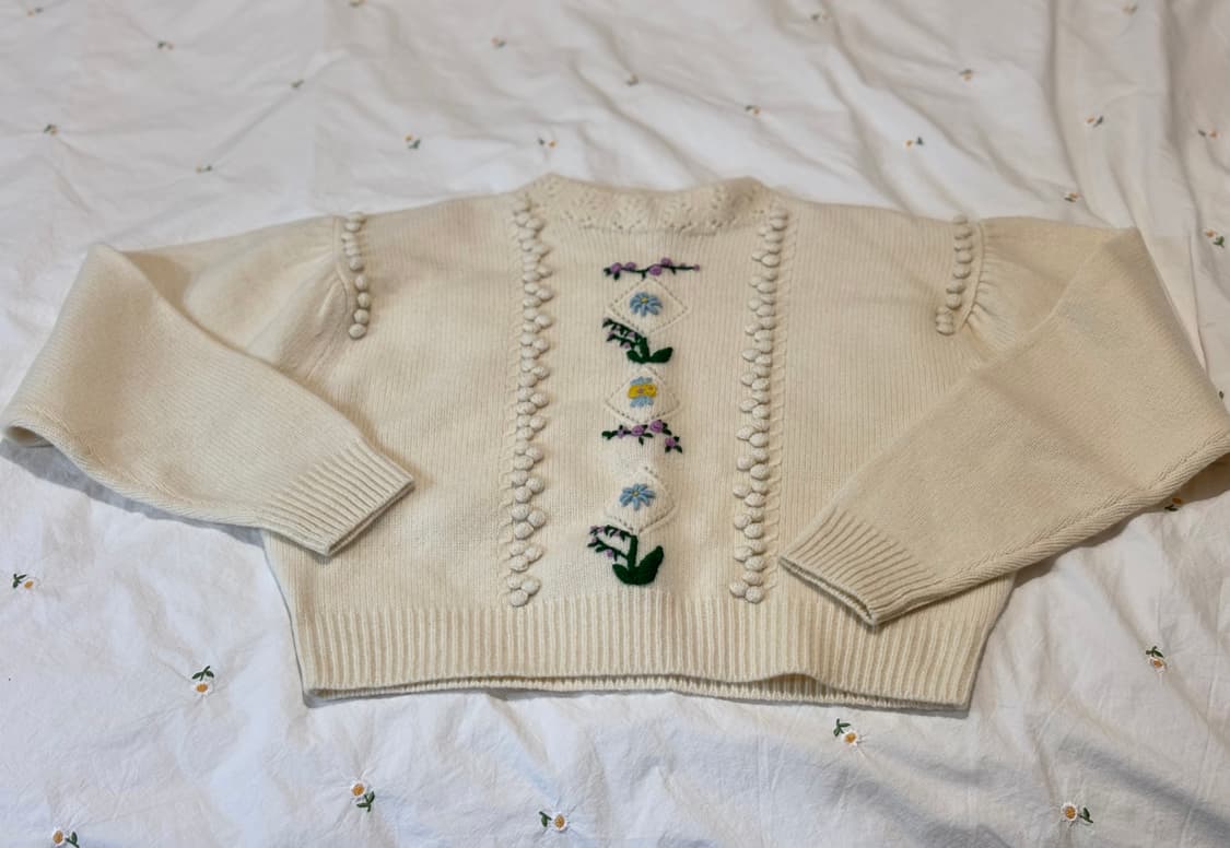 비아플레인 플라워 니트 (새상품) 상품이미지6