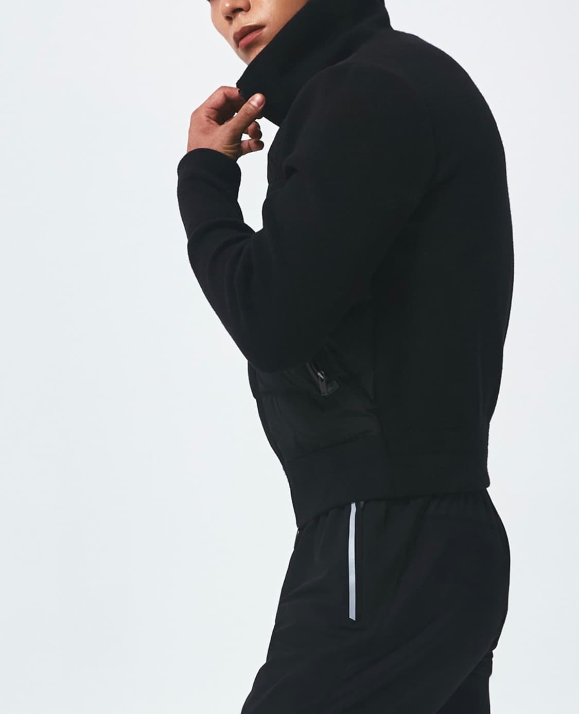 [새상품] 2) 볼란테 프리미엄 구스 니트 패딩 자켓 블랙 상품이미지2