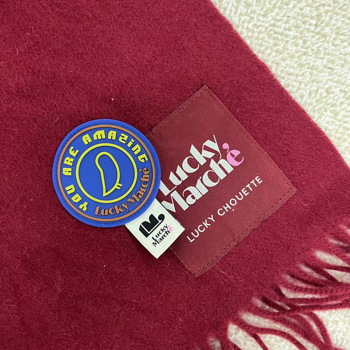 [F] 럭키슈에뜨 버건디 울 머플러 스카프 목도리 0107M1 상품이미지3