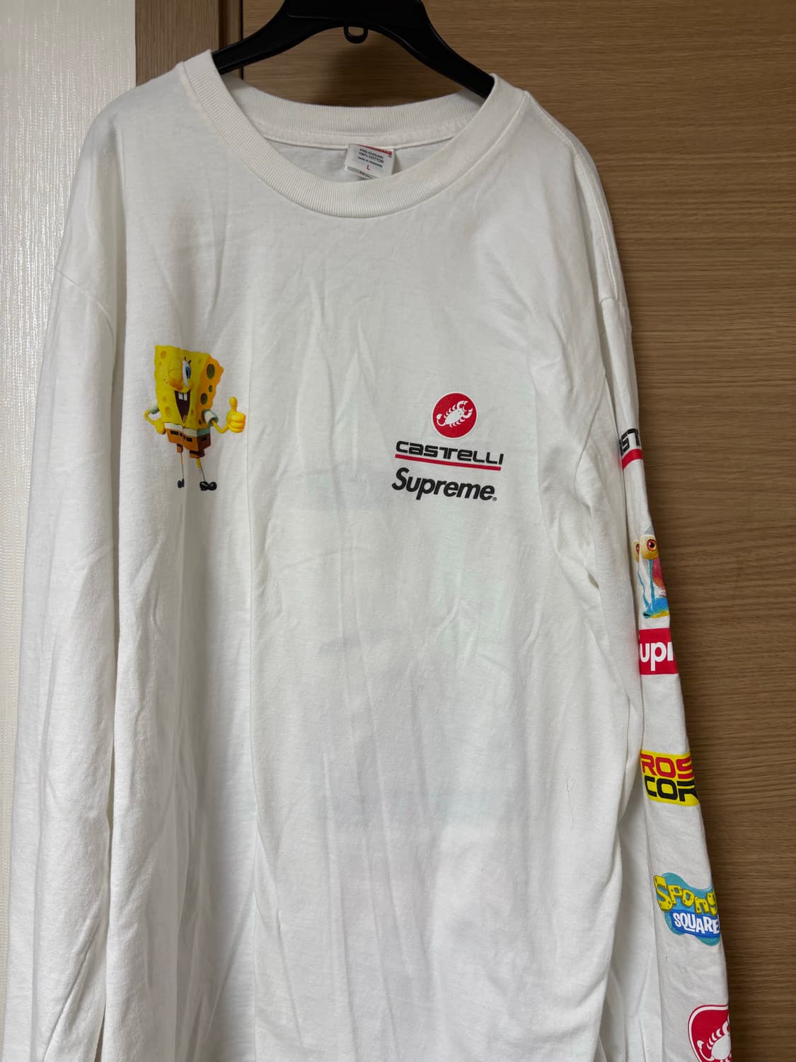 슈프림 스폰지밥 흰색 롱슬리브 L 상품이미지3