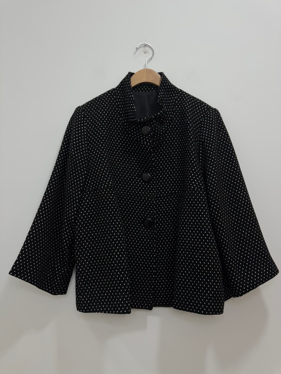 일본빈티지 도트 플레어 코트 상품이미지4