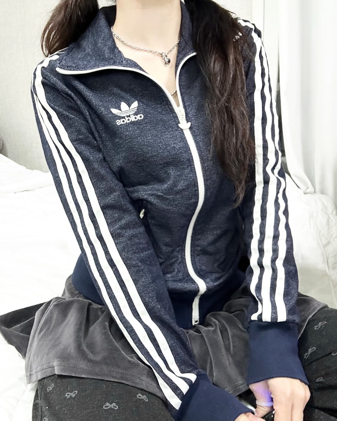 아디다스 빅로고 데님 파이어버드 져지 상품이미지3