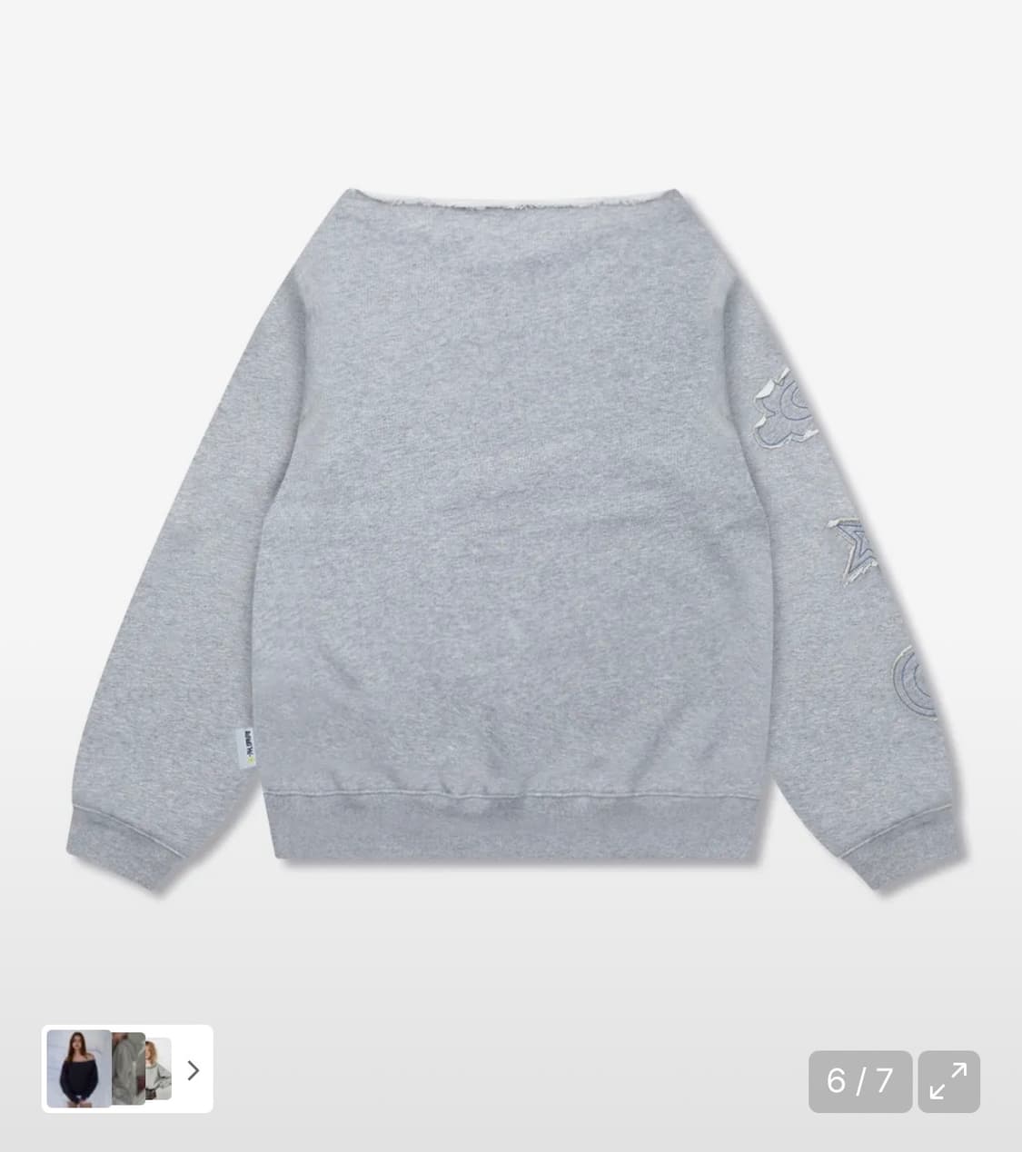 루나키후 구르구르 아플리케 원숄더 맨투맨 상품이미지2