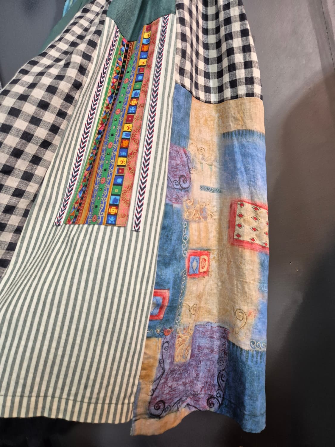 린넨 패치워크 롱 스커트 허리단면 41 33 34 35인치 가능 상품이미지6