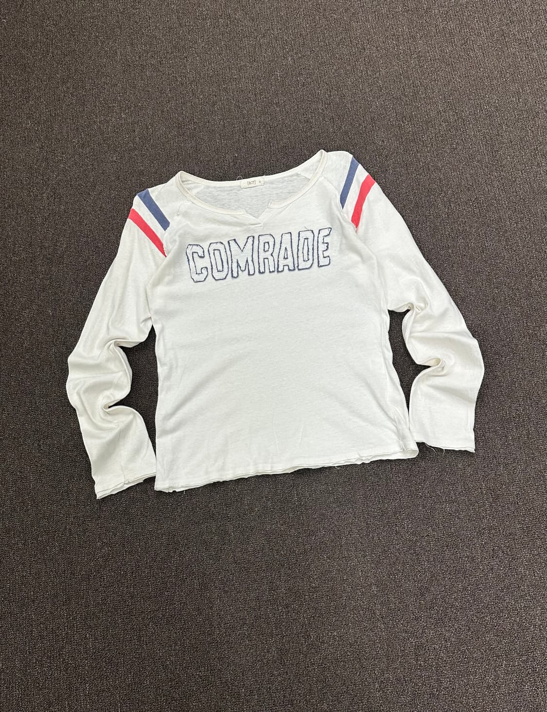 L)Japanese vintage 패치 디테일 화이트 롱슬리브 상품이미지1