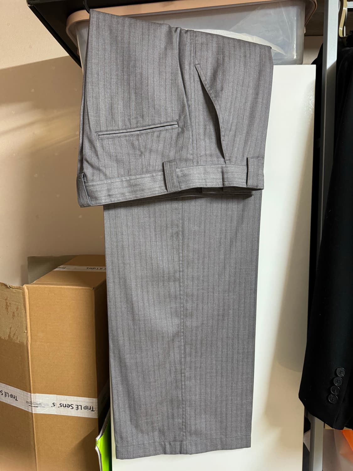 라벨아카이브 그레이 스트라이프 팬츠 상품이미지3