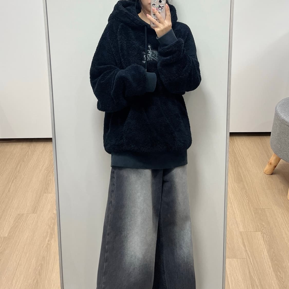 나이키 조던 셰르파 후리스 블랙 후드티 상품이미지1