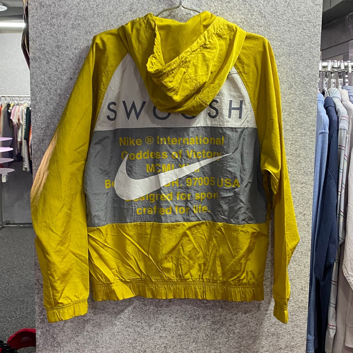 나이키 더블스우시 옐로우 우븐 후드 자켓 바람막이 B3974 상품이미지4