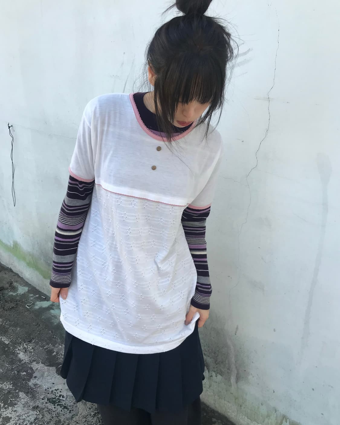 핑크 펀칭 티셔츠 상품이미지3