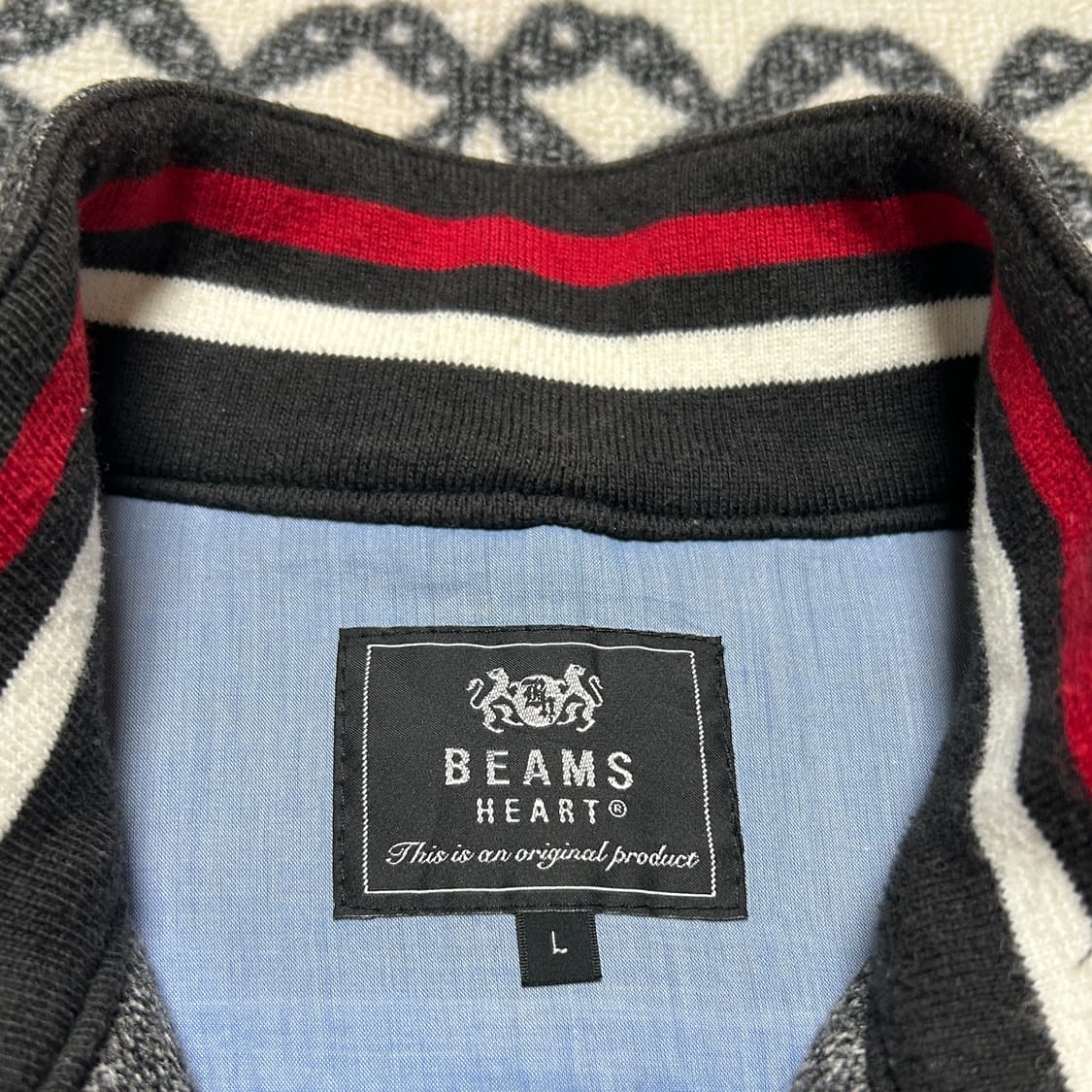 빔즈 하트 헤링본 블루종 자켓 상품이미지3