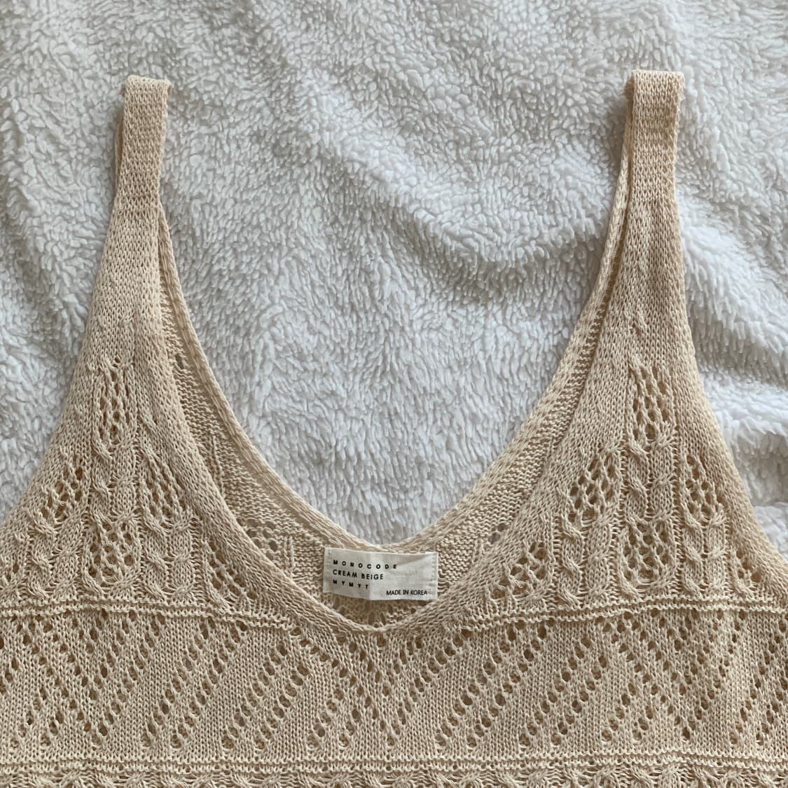 MONOCODE 크로셰 니트 뷔스티에 슬리브리스 상품이미지2