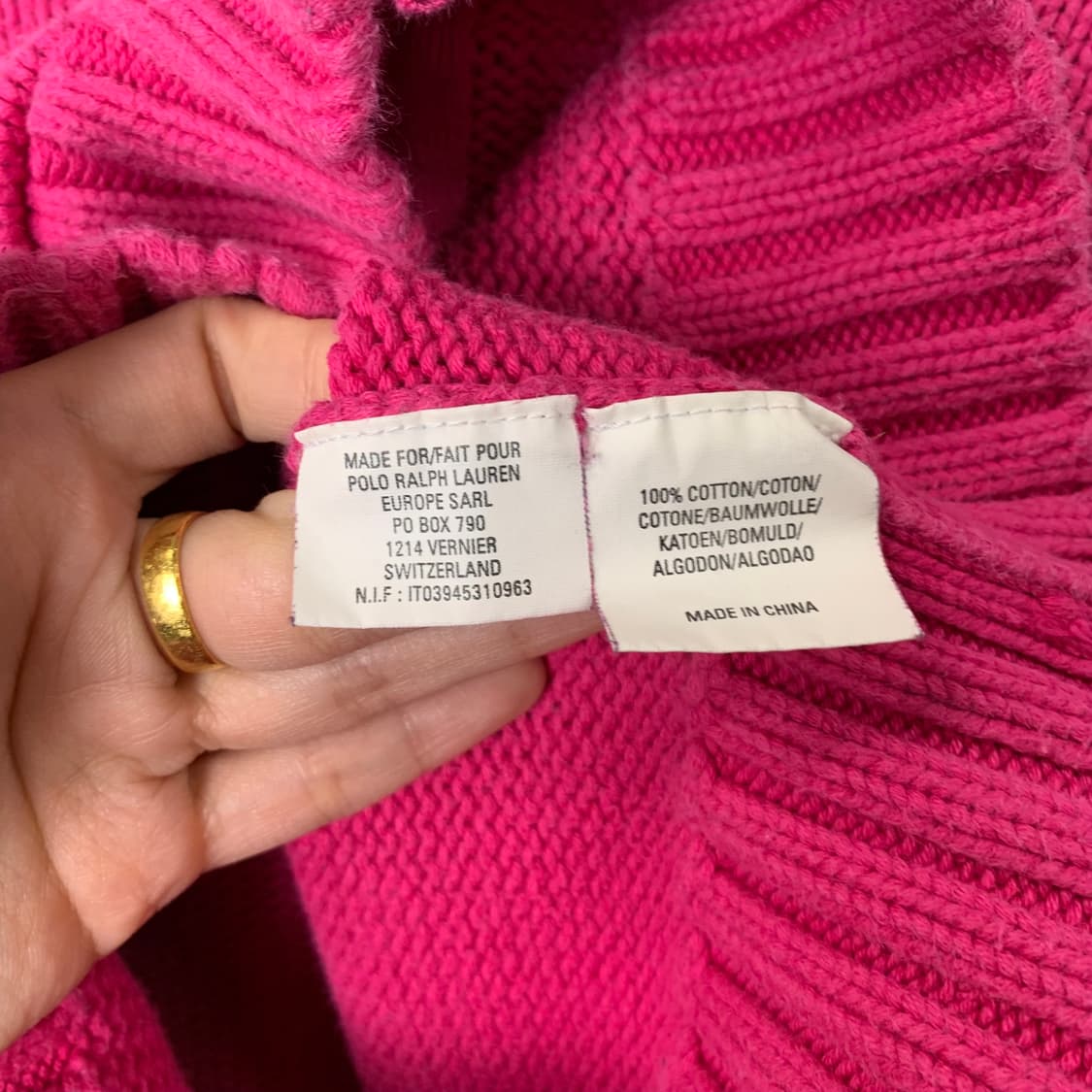 폴로 랄프로렌 핑크 니트 후드집업 상품이미지5