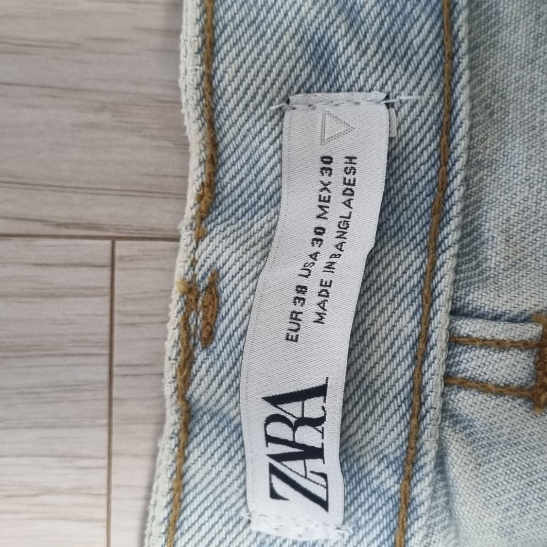 30(eu38) 자라 유틸리티 카고 와이드 데님진 연청 아이스 블루 상품이미지10