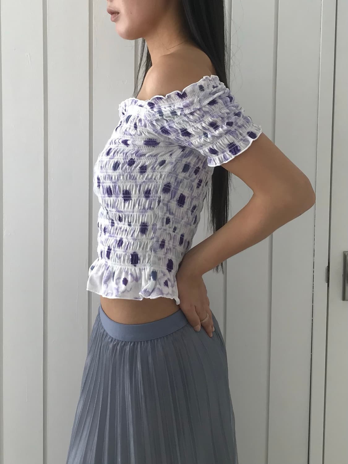 Purple water flower top 상품이미지3