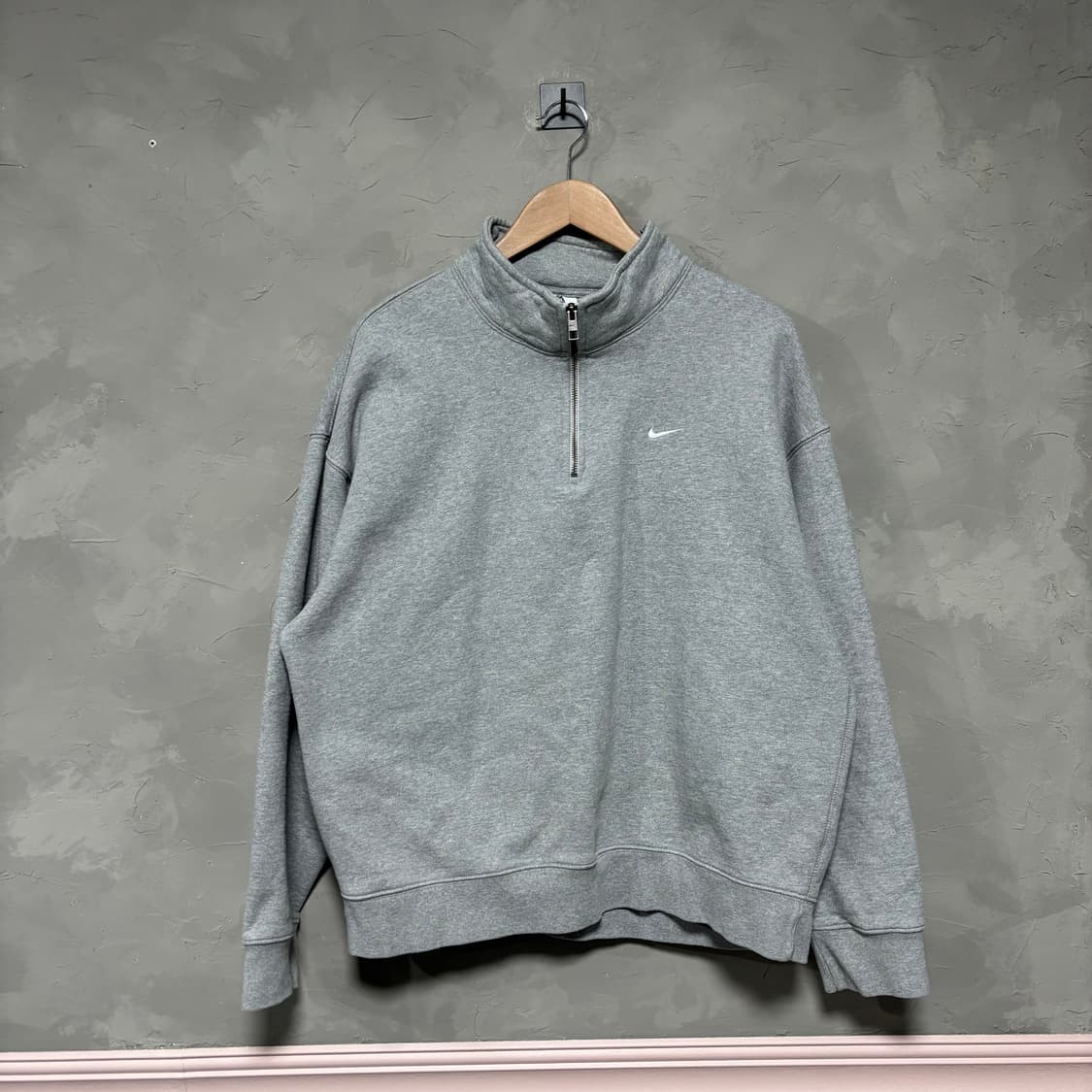 나이키 nrg 스우시 쿼터집업 반집업 맨투맨 회색 상품이미지1