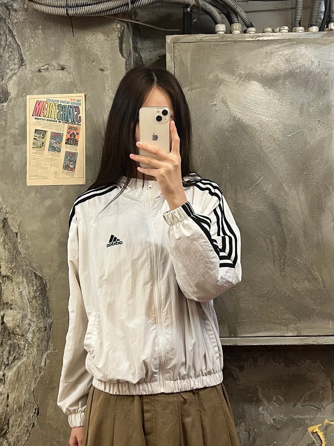 아디다스 후드 바람막이 화이트 S #csz470 상품이미지2