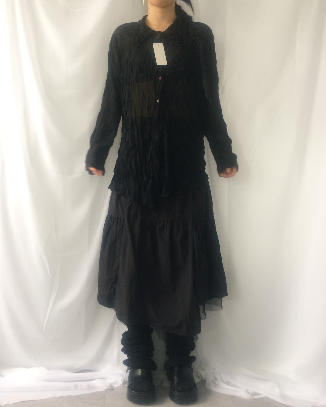 Pleats see through shirt 상품이미지6