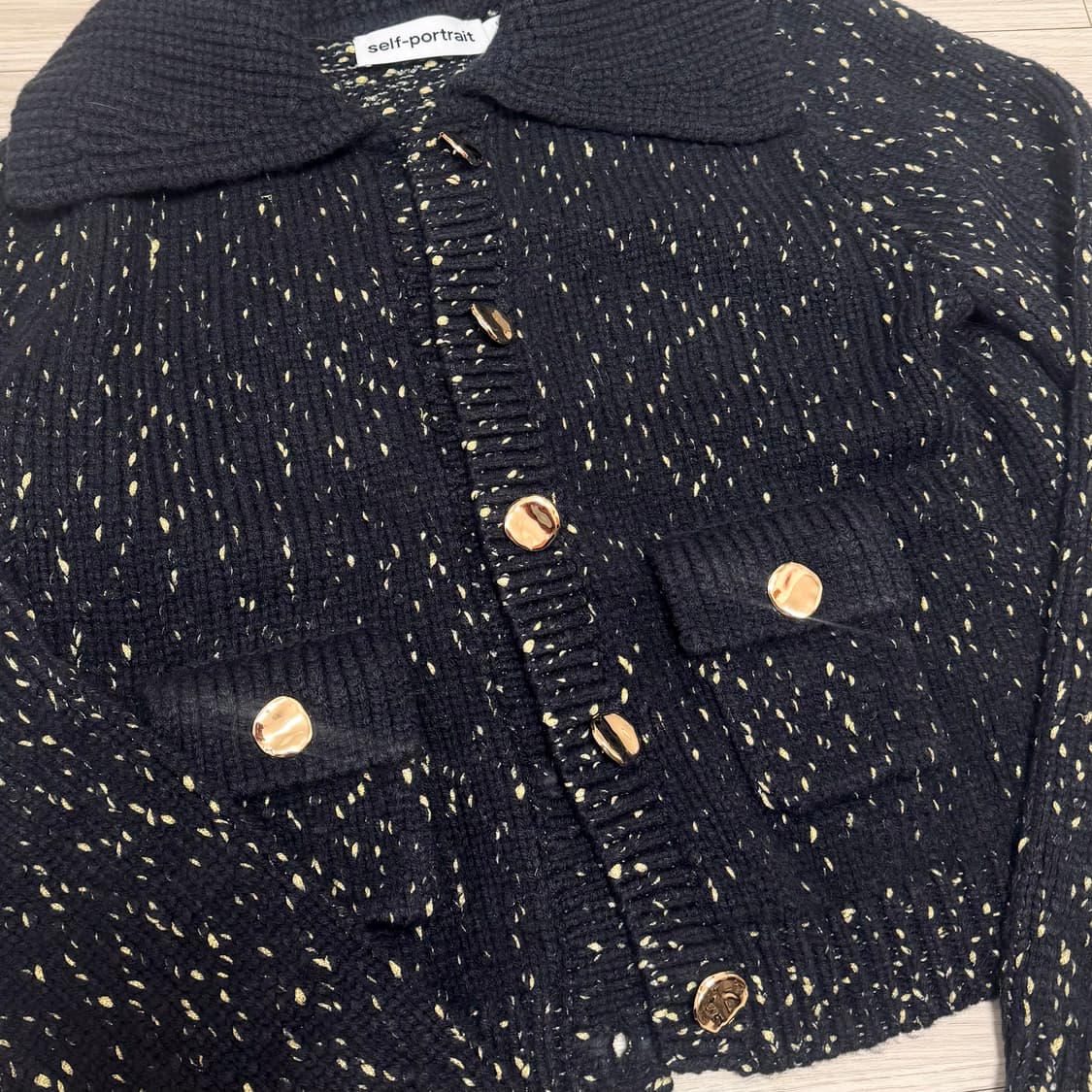 셀프포트레이트 반크롭 금사 가디건 상품이미지4