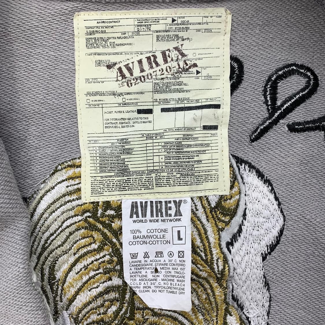 아비렉스 그레이 빅타이거 자수 코튼 블루종 자켓 상품이미지7