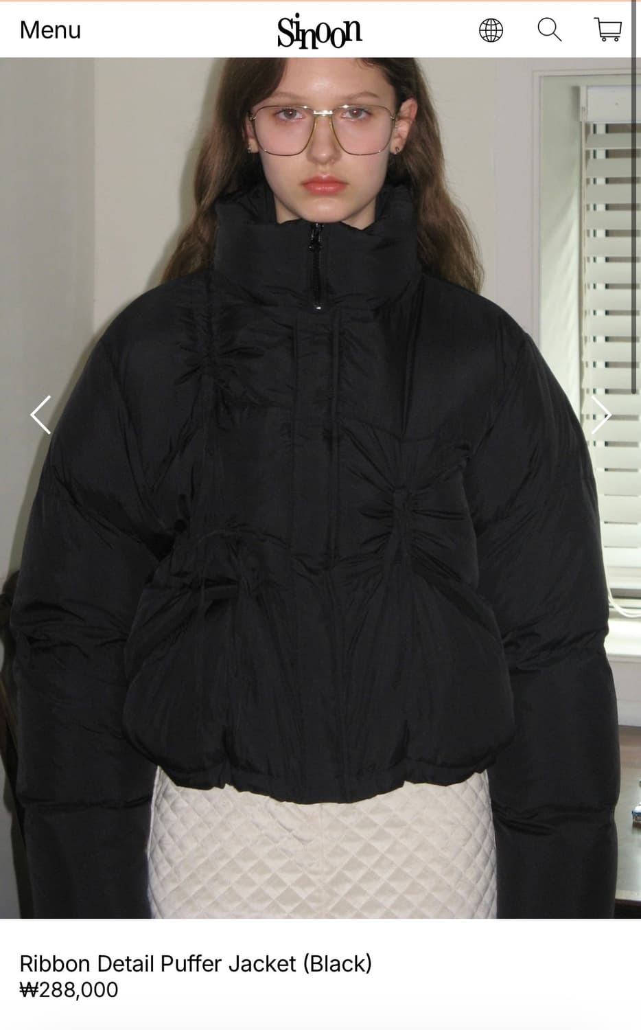 시눈 리본 패딩 상품이미지3