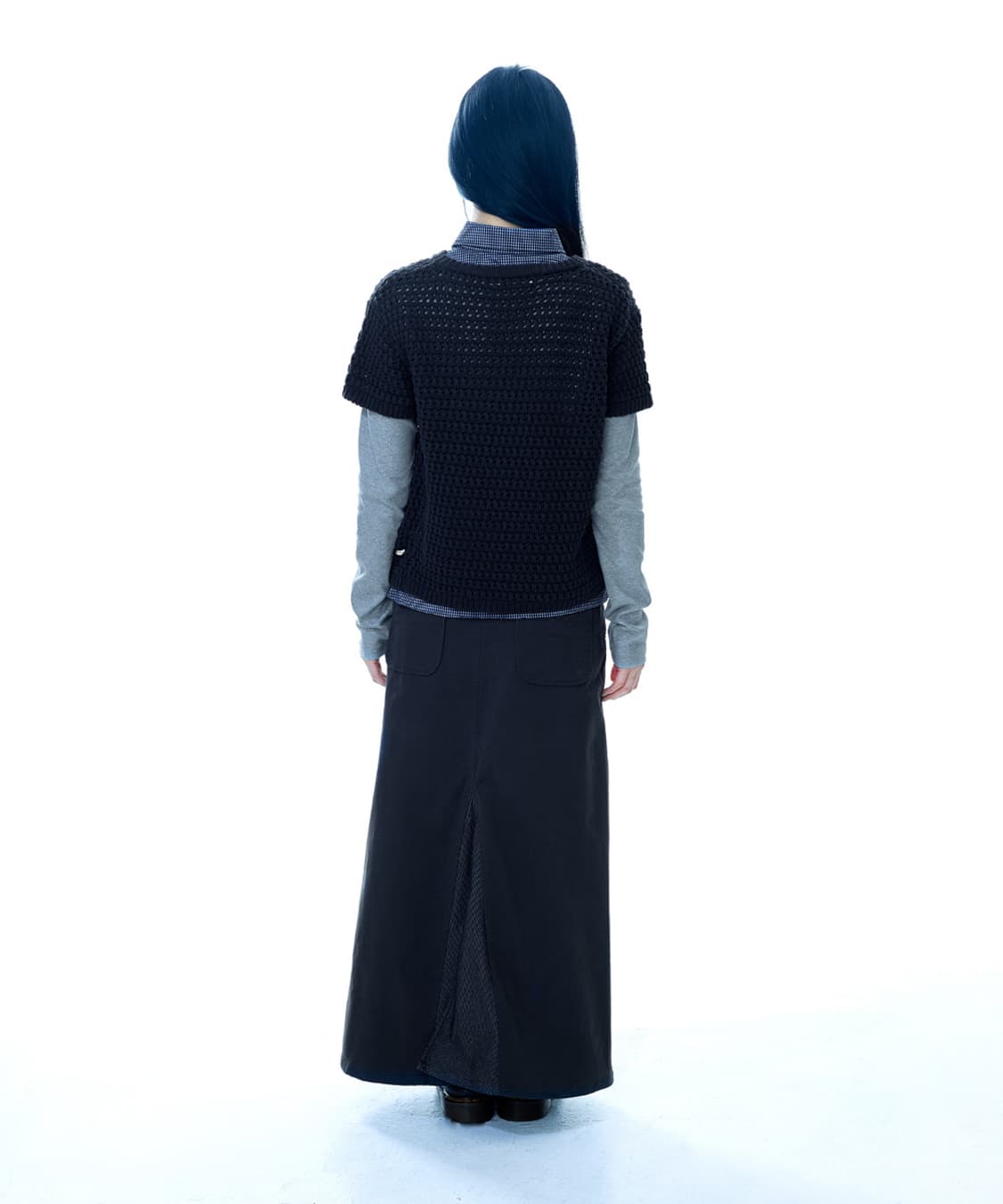 웨이스트 판넬 스커트 차콜 1사이즈 상품이미지10