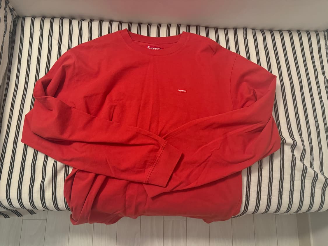 슈프림 스몰 박스 롱슬리브 워시드 레드 상품이미지2