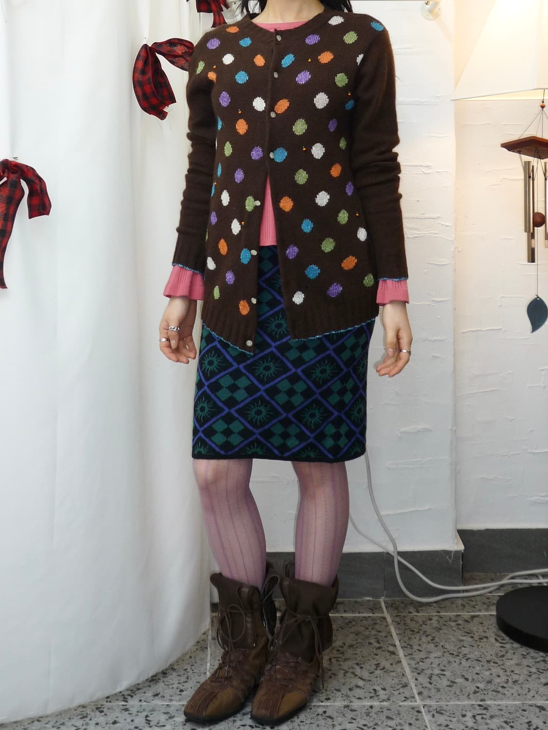 sweet polka knit cardigan 상품이미지6