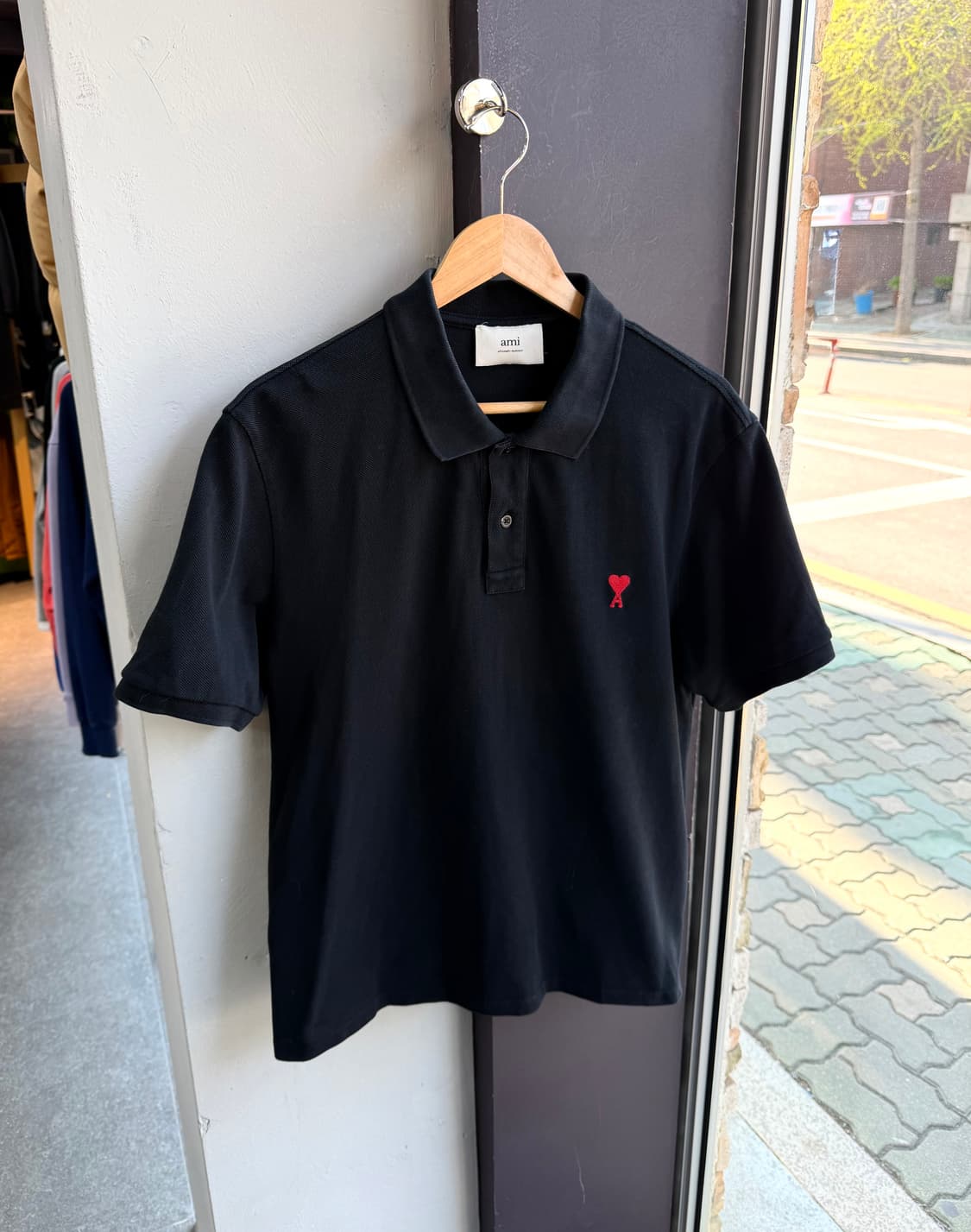 105/ 아미 드 꾀흐 블랙 오가닉 폴로 반팔 상품이미지5