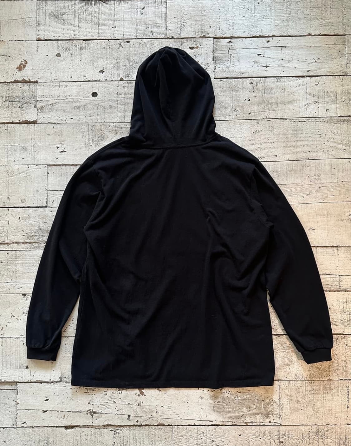 [최저가] INNIR 모노그램 후드 티셔츠 블랙 상품이미지4