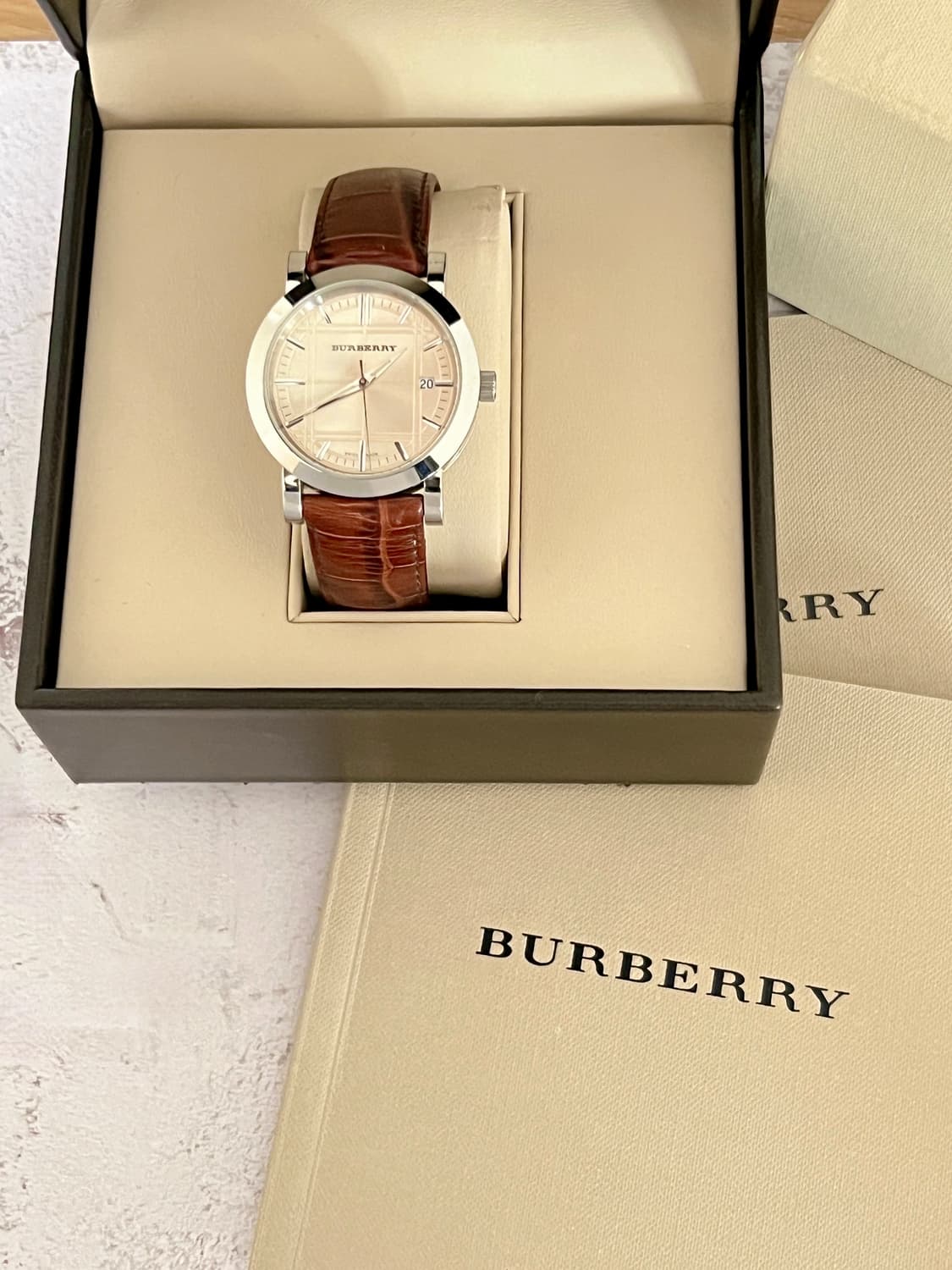 BURBERRY 샴페인 골드 다이얼 버버리 남성 시계 상품이미지9