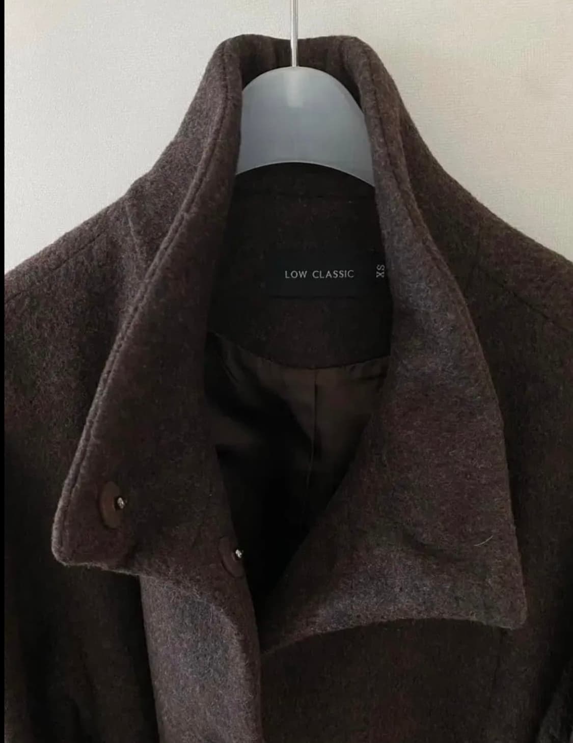 로우 클래식 브라운 롱 울 코트 상품이미지5