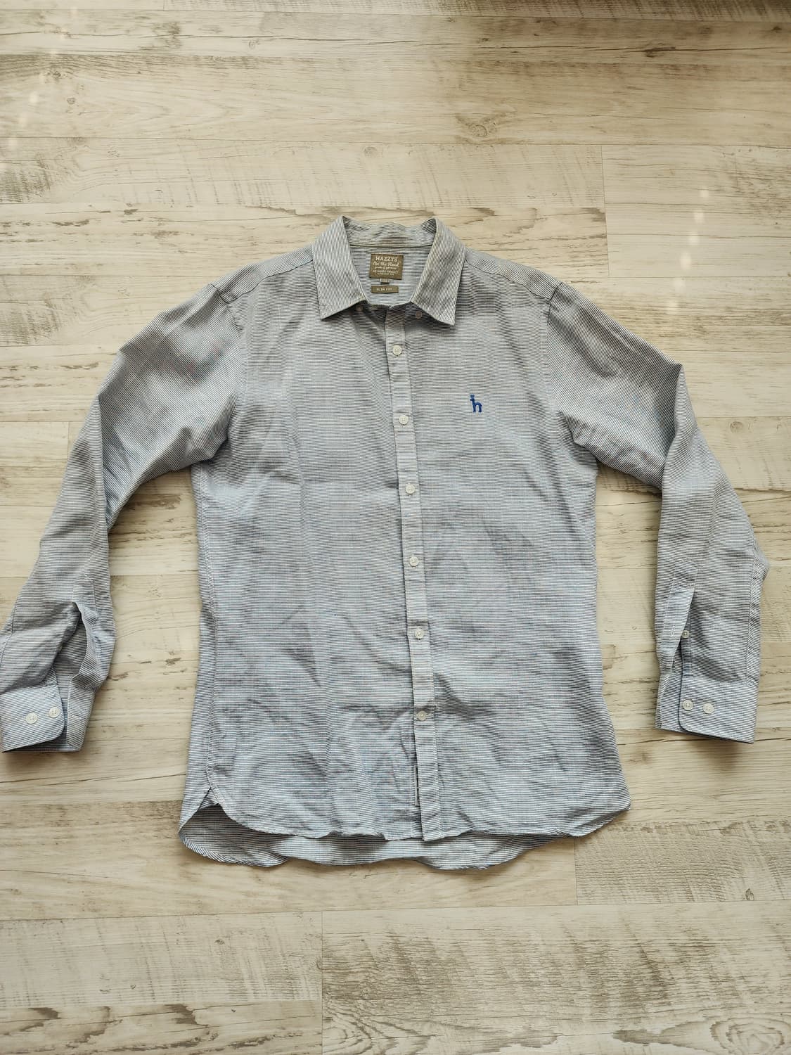HAZZYS 헤지스 스트라이프 긴팔 셔츠 팜. 100사이즈 슬림핏 남방 상품이미지1