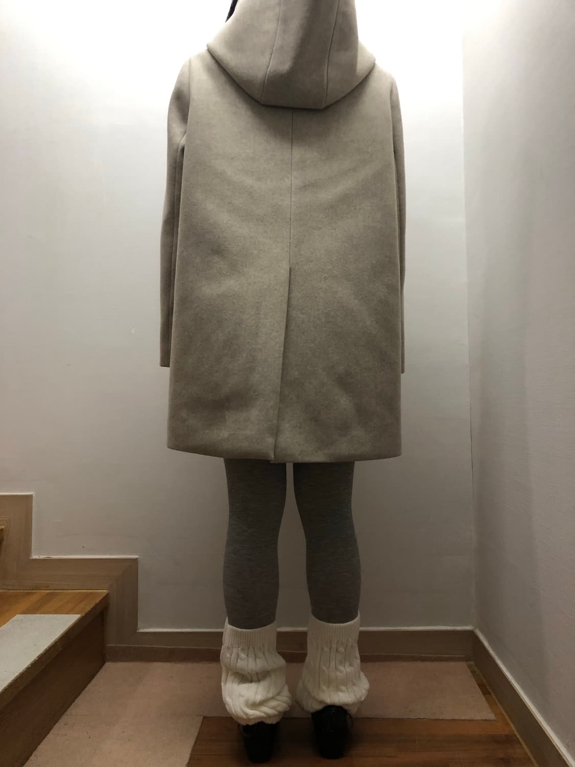 빈티지 오트밀 울 하프 코트 상품이미지9