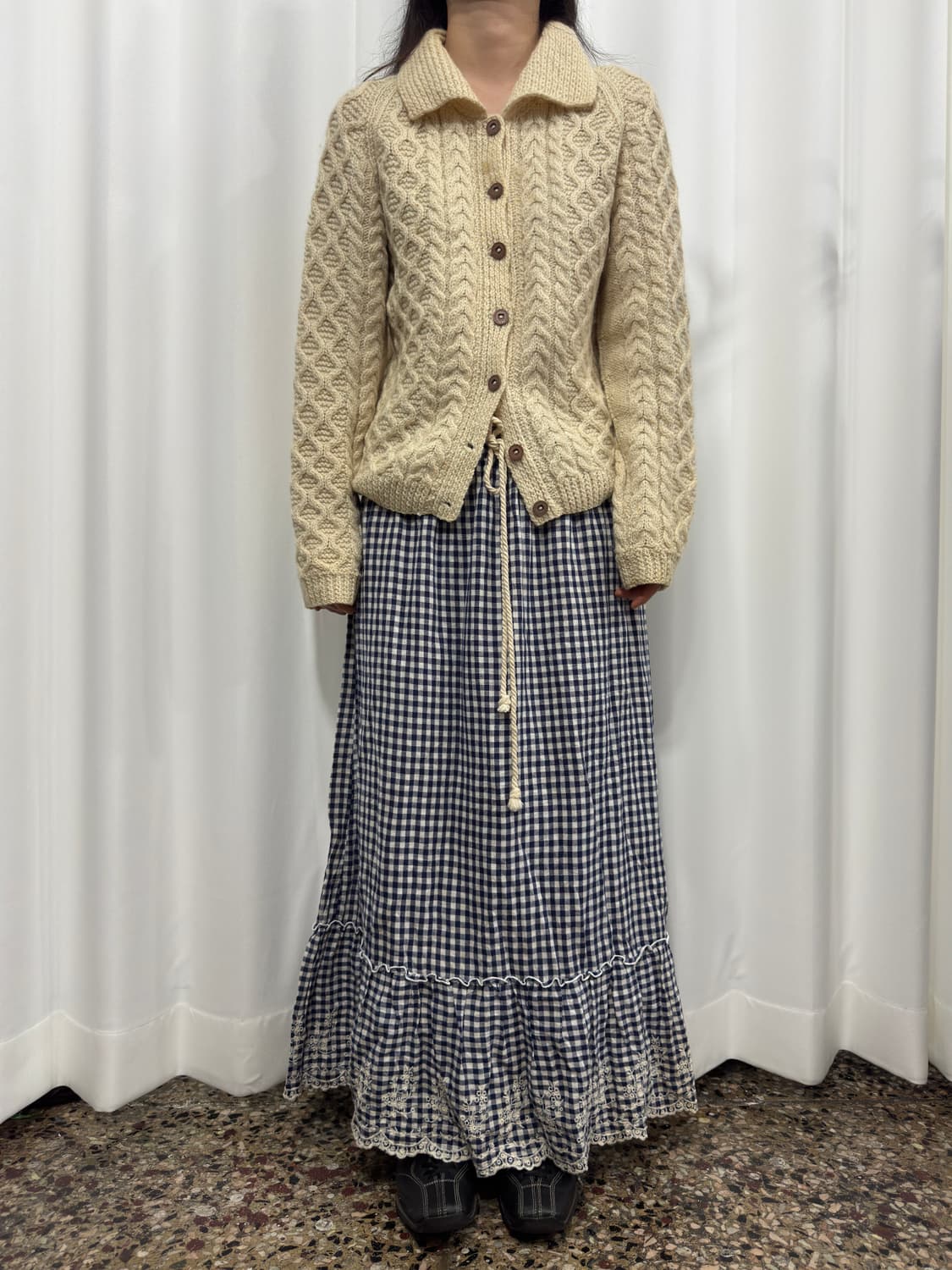 mori check long skirt 상품이미지1