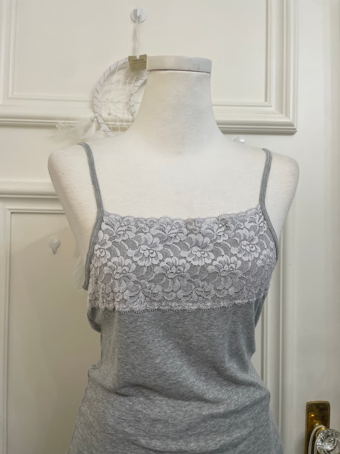 gray cotton open cardigan&lace sleeveles 상품이미지9