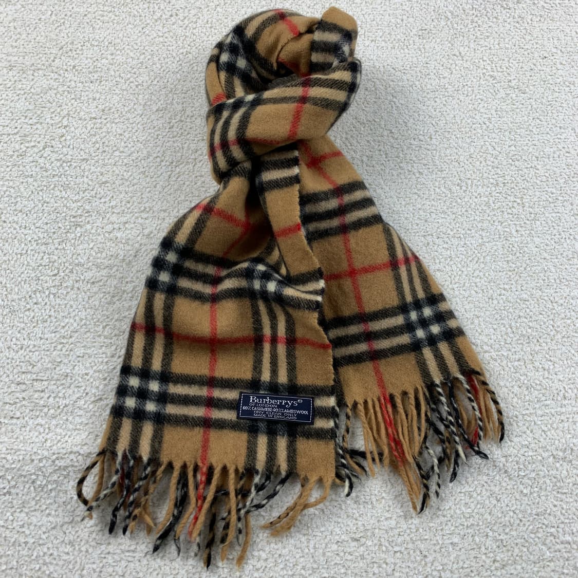 버버리 베이지 노바체크 캐시미어 램스울 혼방 머플러 상품이미지3