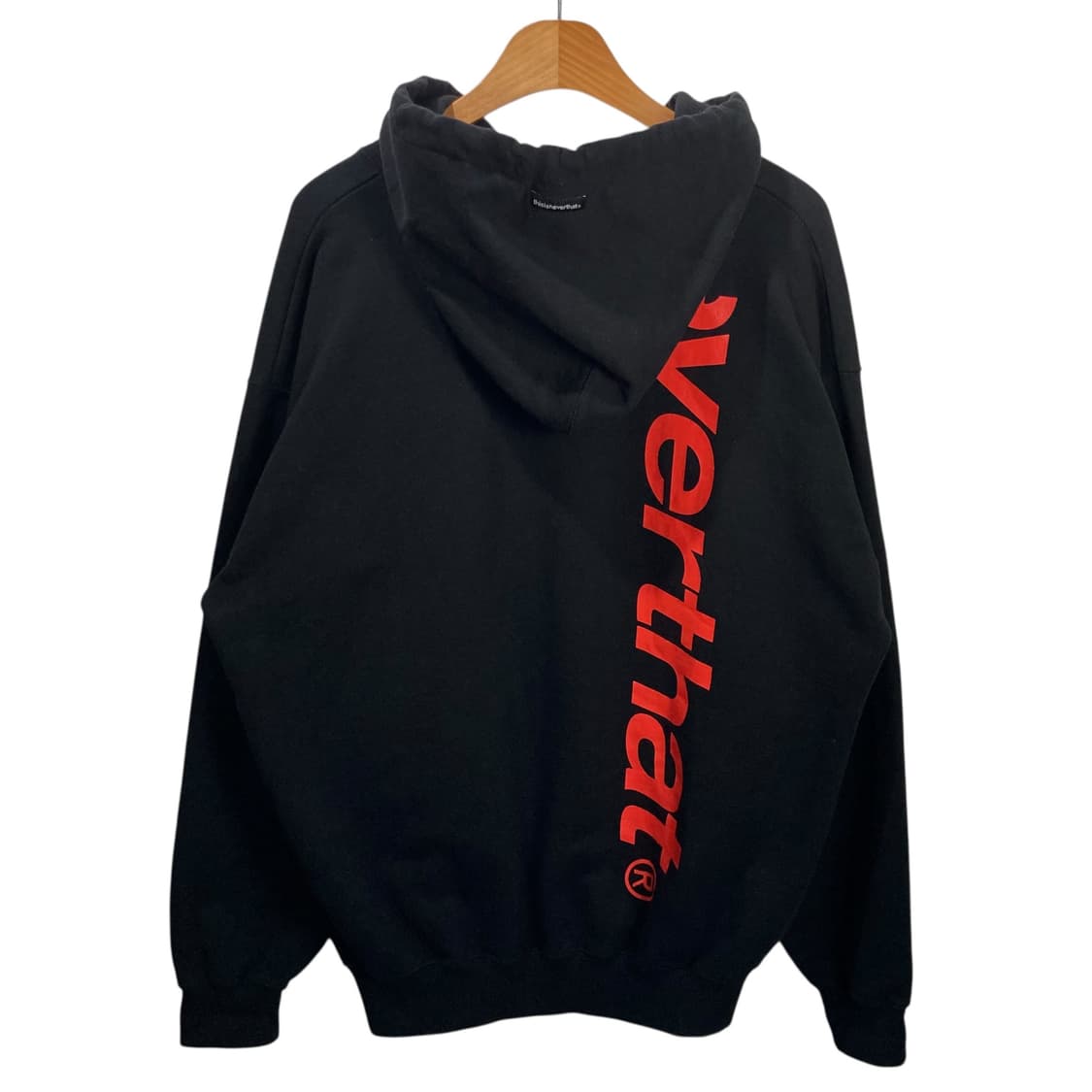 디스이즈네버뎃 로고 블랙 후드 상품이미지4
