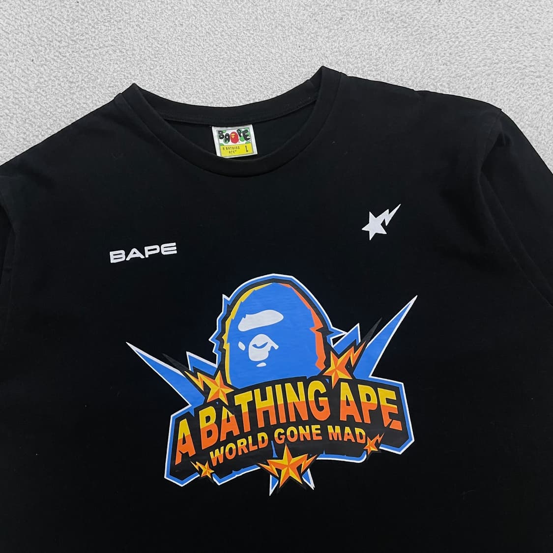 베이프 Bape 팀 로고 릴렉스 핏 반팔티 블랙 상품이미지2