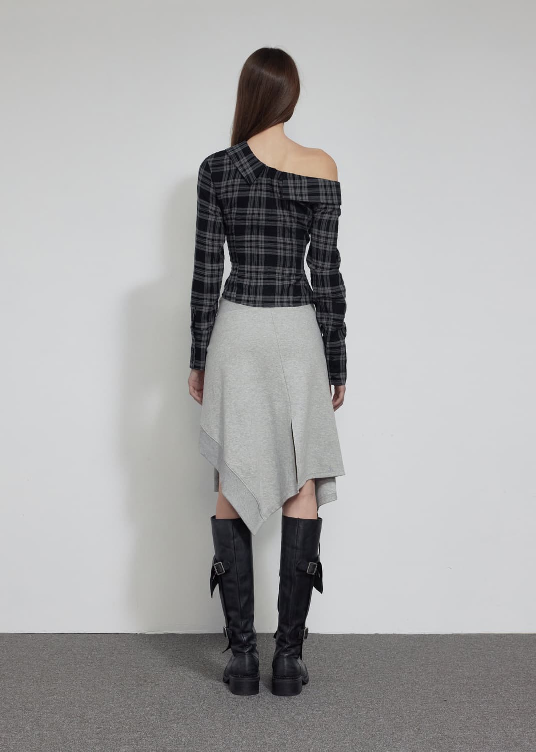 (S) 새상품 보헤미안서울 보헴서 원숄더 체크 셔츠 상품이미지2