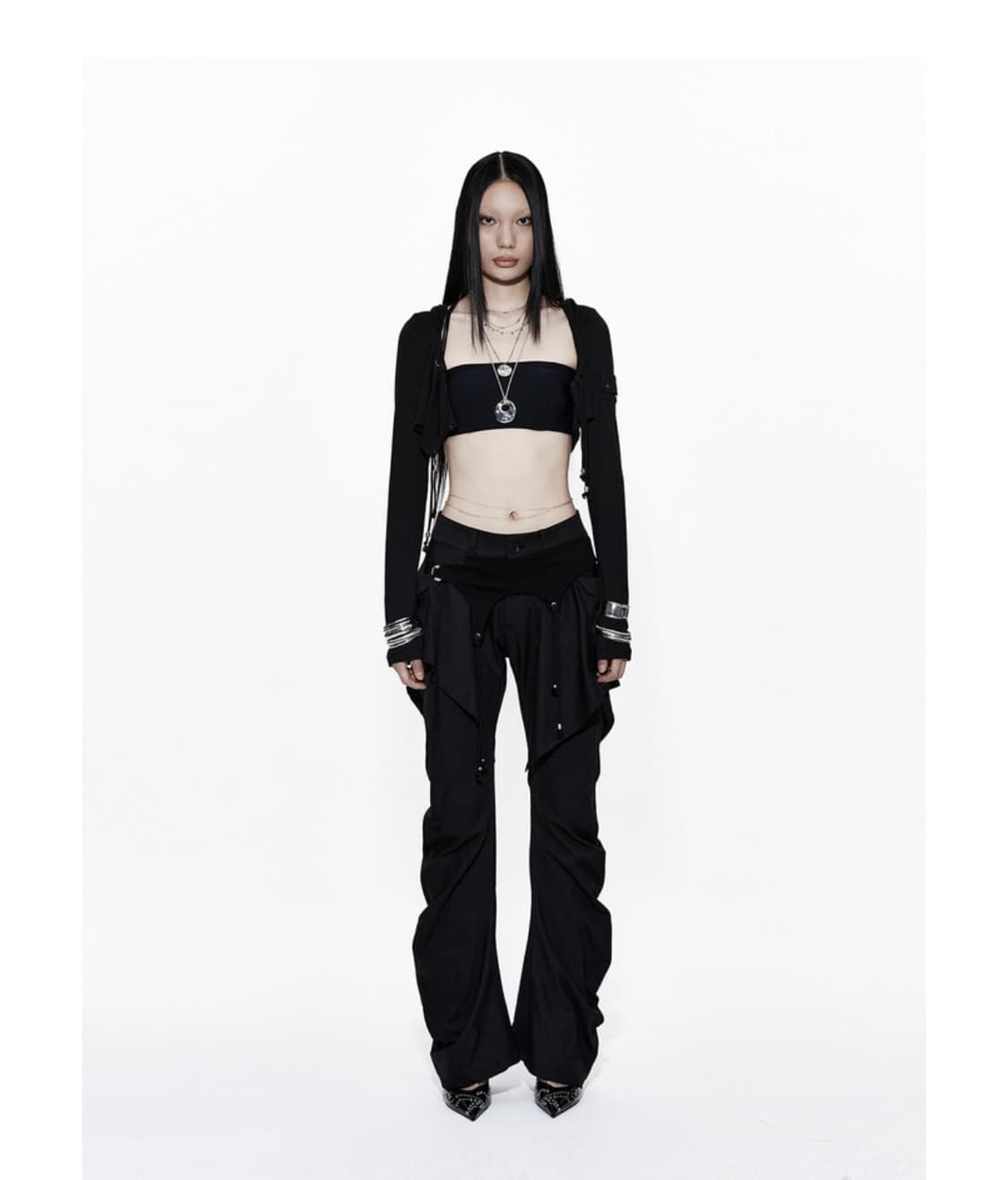 카시코 레이어드 스트랩 팬츠 블랙 Layered Strap Pants 상품이미지4