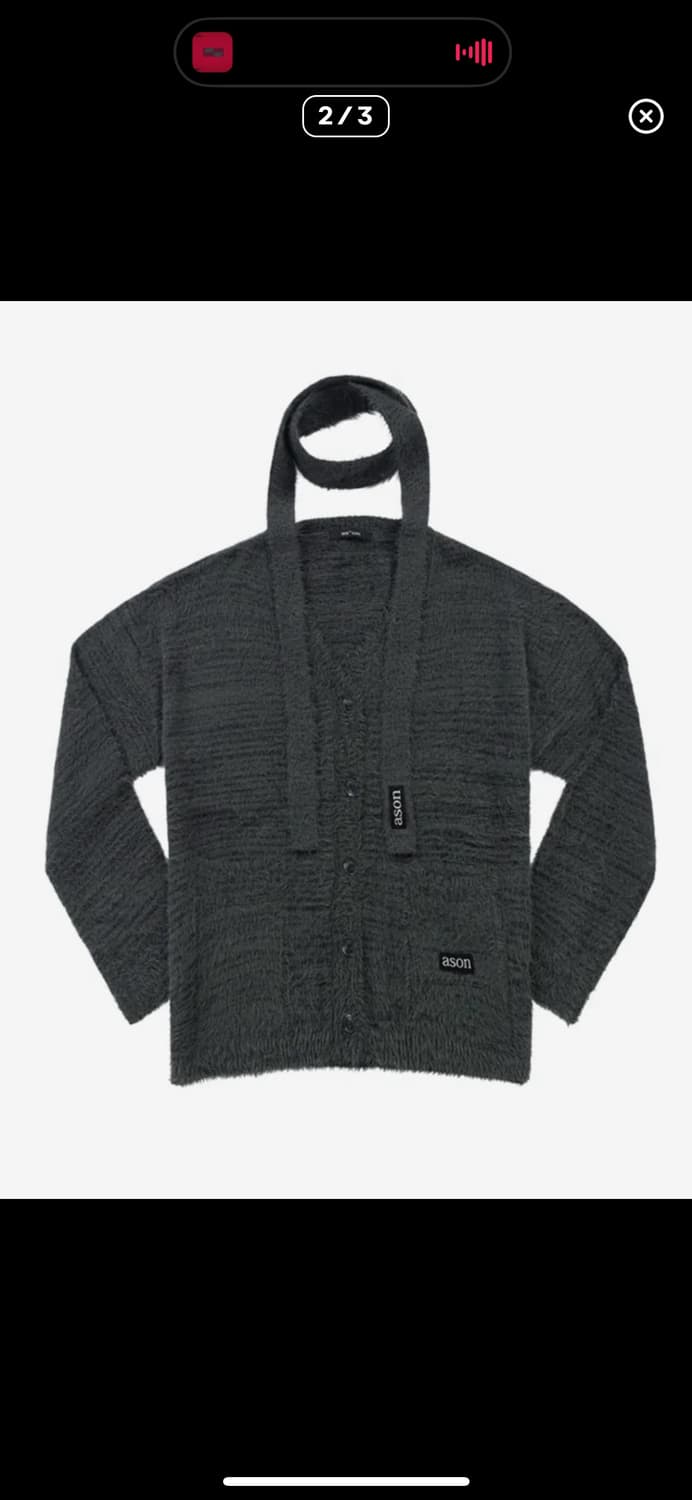 애즈온 루카 타이 가디건 차콜  상품이미지1