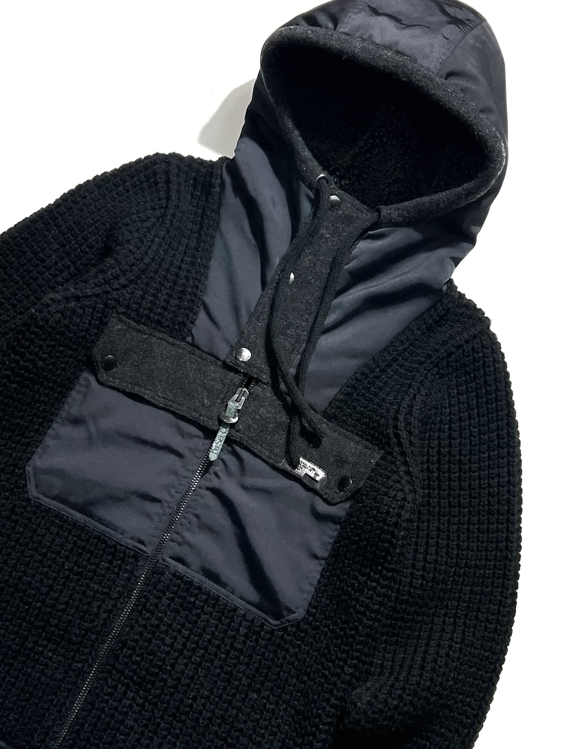 Diesel High Neck Wool Hood Zip Up Jacket 상품이미지3