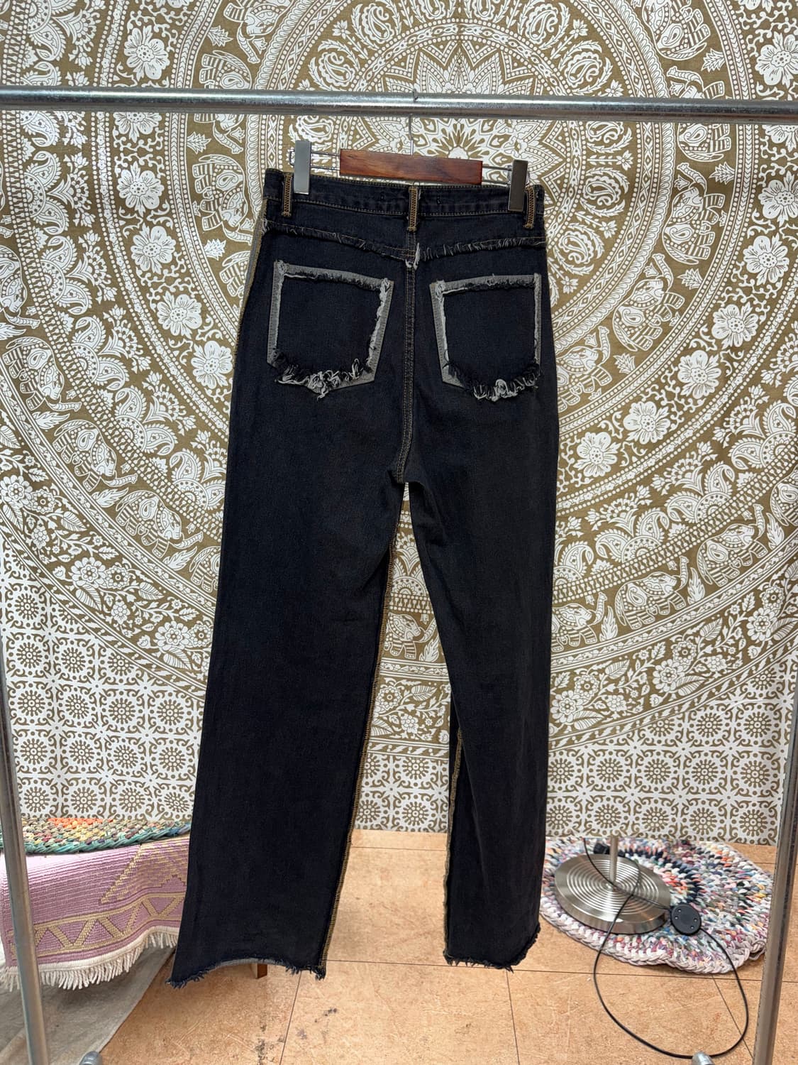 gateless 절개 디테일 흑청 데님팬츠 상품이미지5