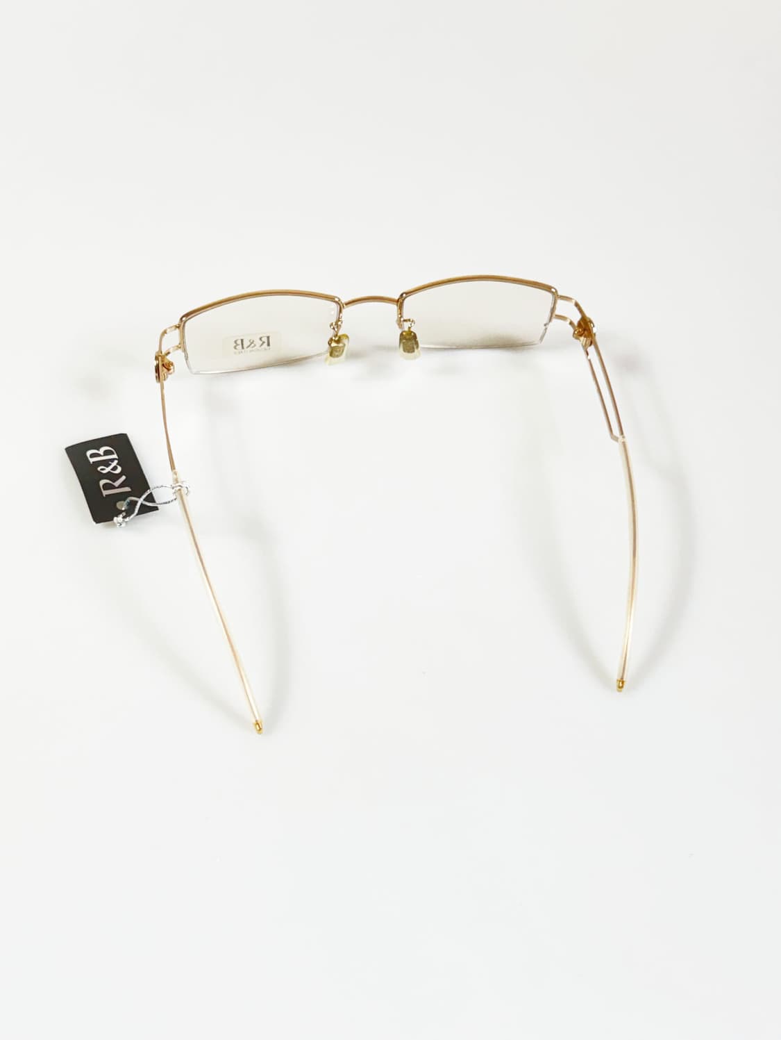 R&B Eyewear 반무테 스퀘어 골드 메탈 빈티지 안경 상품이미지5