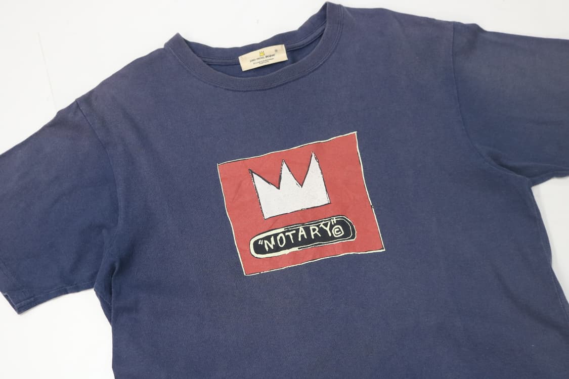 장 미쉘 바스키아 빈티지 크라운 아트웍 네이비 반팔 티셔츠 상품이미지3