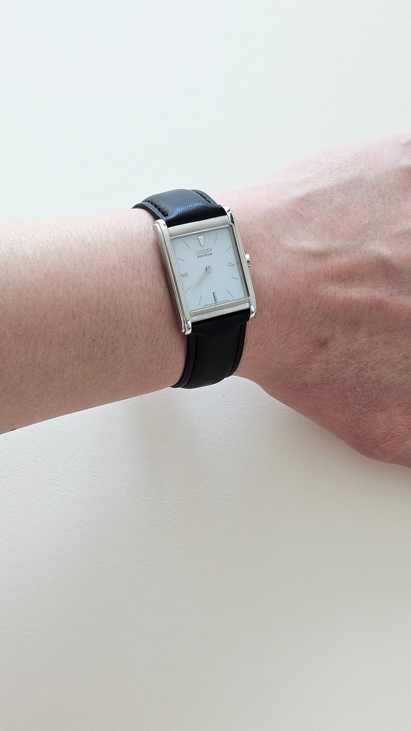 빈티지 시티즌 에코드라이브 사각 가죽 시계 상품이미지3