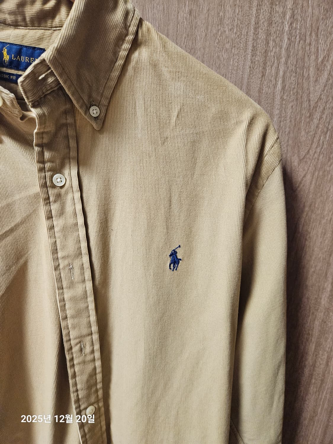 폴로 랄프로렌 코듀로이 베이지 셔츠 상품이미지3