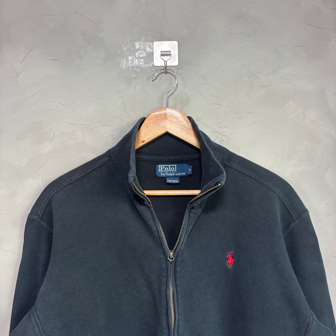 폴로 랄프로렌 코튼 니트집업 블랙 상품이미지2