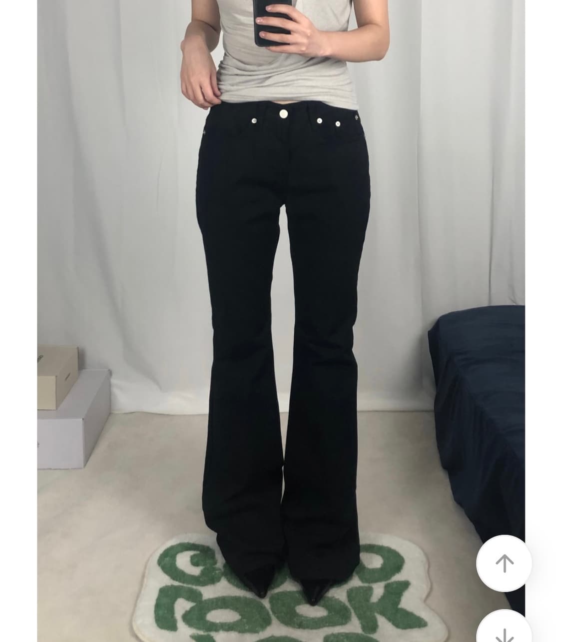 새상품) OOTJ 오오티제이 세미부츠컷 팬츠 블랙 s 상품이미지2