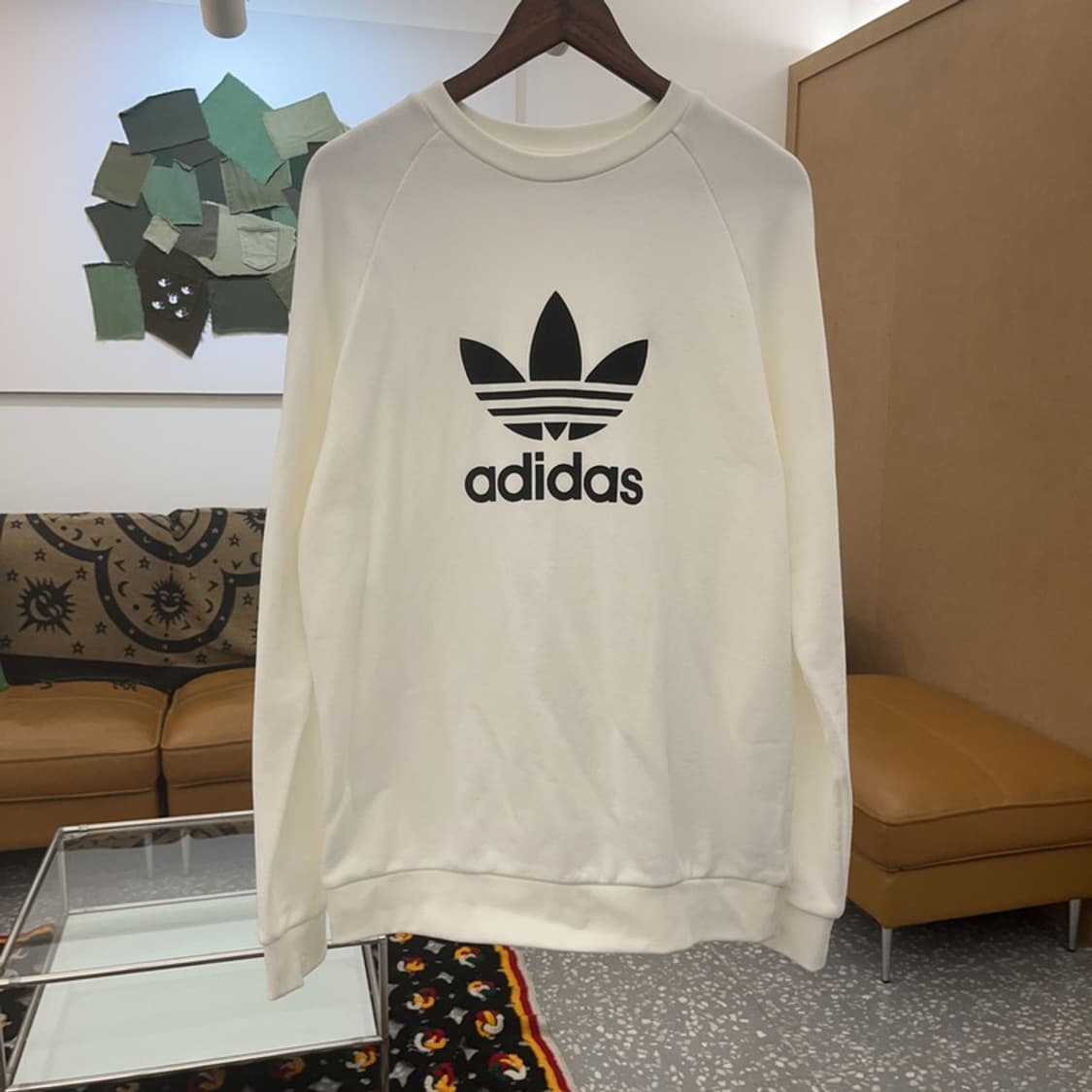 아디다스 빈티지 캐주얼 빅트레포일 크림 맨투맨 XL C08004 상품이미지3